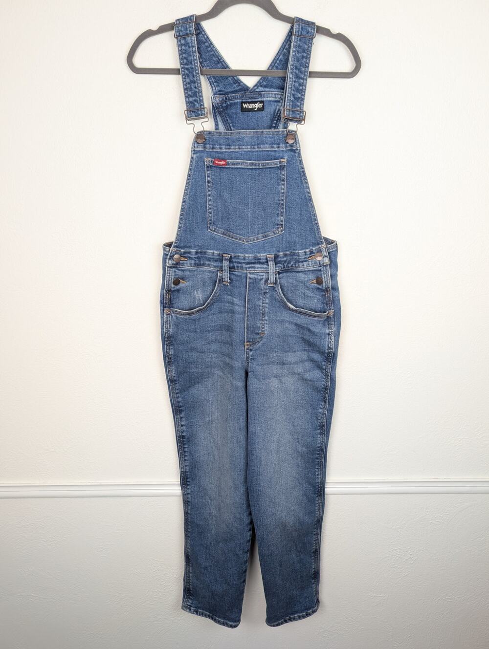 Wrangler Overalls Tapered Leg Denim Utility Chore Work Western Blue Size XS